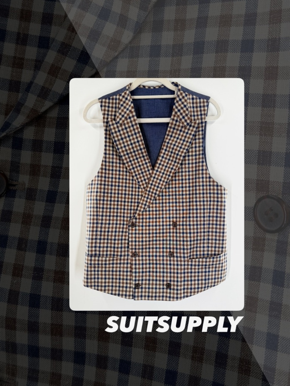 EUC Suitsupply Two Tone Checked Vest